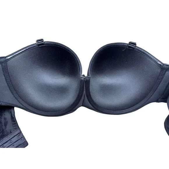 Torrid Bombshell Everyday Strapless Push-Up Bra Black Lace Trim 46DDD - Picture 9 of 13
